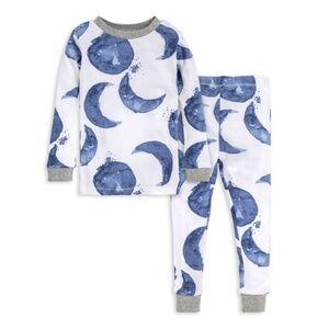NIB Burt's Bees Baby Hello Moon Organic Cotton Long Sleeve 2 Piece Pajamas sz 5T